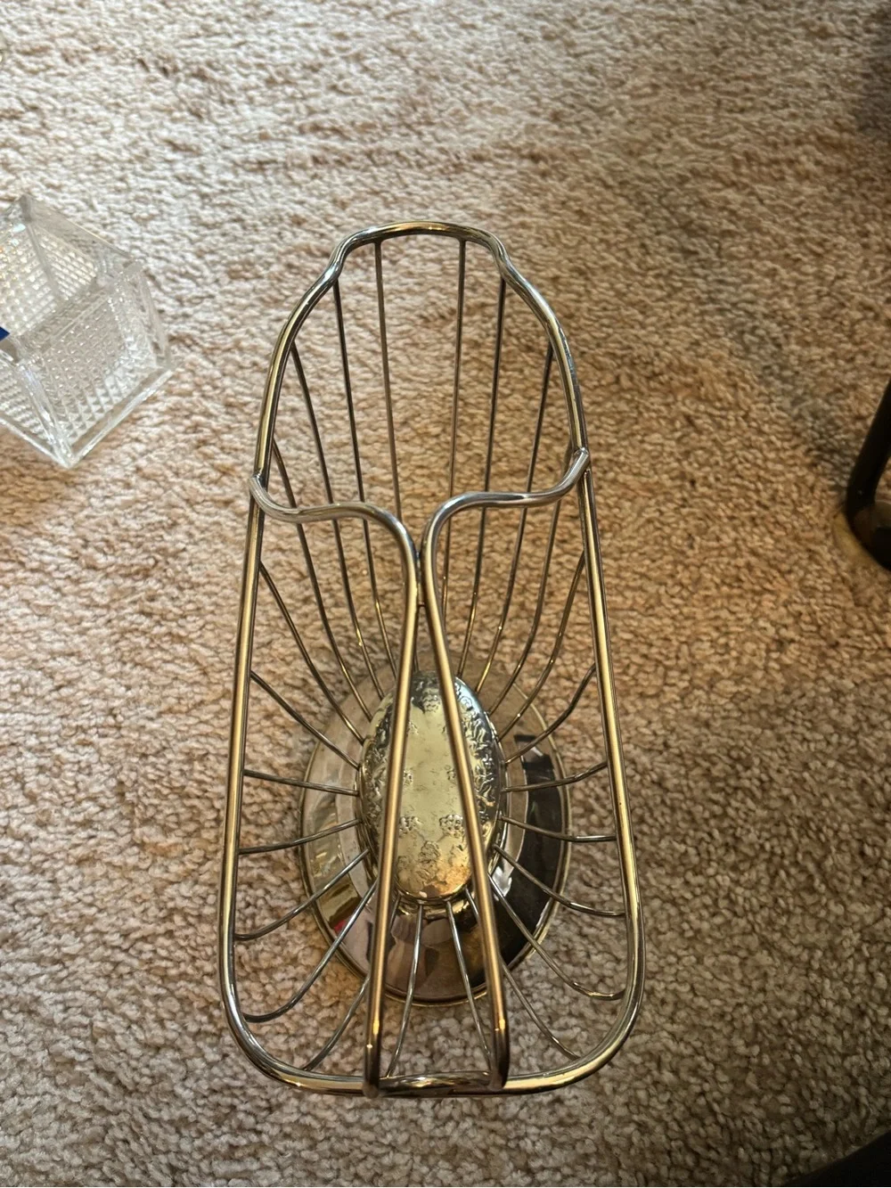 Retro Mid-Century Barware Tabletop Wine Cradle and Display Stand